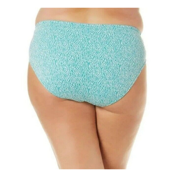 Time & Tru Swim Bottom Womens Size 2X 20W-22W Mid Rise Turquoise Blue White NWT - Picture 4 of 7